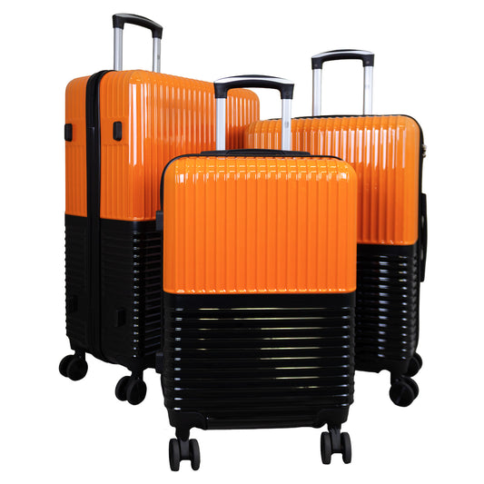 Polycarbonat Motivkofferset 3tlg Riga orange-schwarz