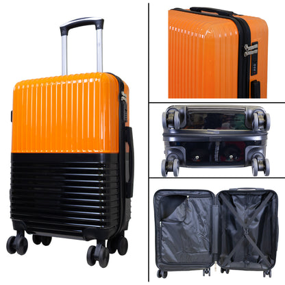 Hartschalen-Motivkofferset 3tlg - Modell Riga - Farbe orange-schwarz