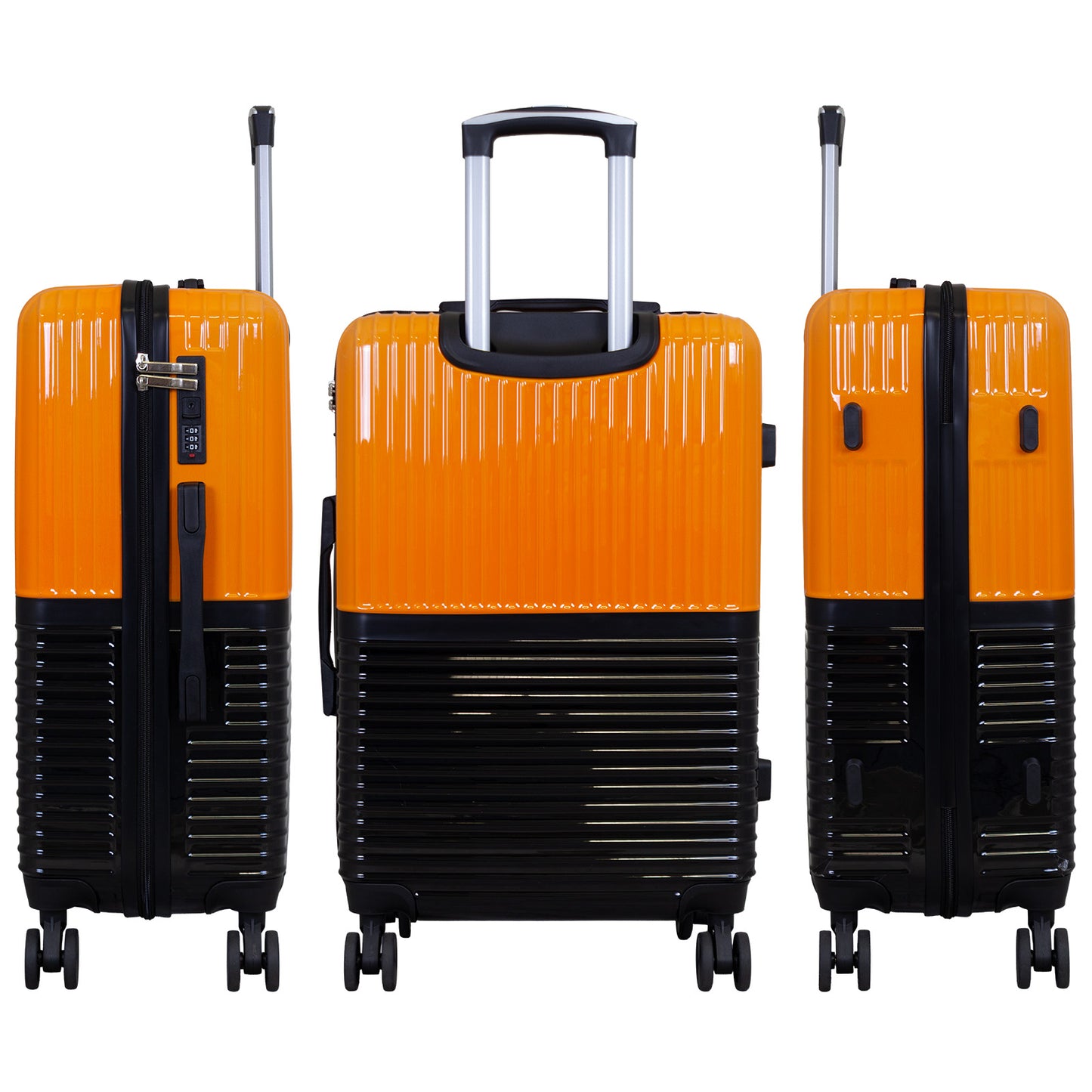 Hartschalen-Motivkofferset 3tlg - Modell Riga - Farbe orange-schwarz