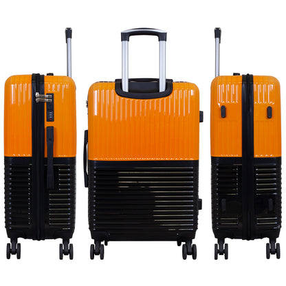 Hartschalen-Motivkofferset 3tlg - Modell Riga - Farbe orange-schwarz