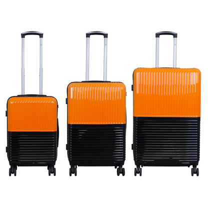 Hartschalen-Motivkofferset 3tlg - Modell Riga - Farbe orange-schwarz