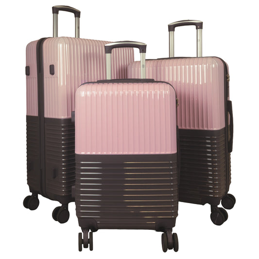 Polycarbonat Motivkofferset 3tlg Riga pink-grau