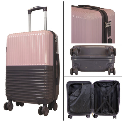 Hartschalen-Motivkofferset 3tlg - Modell Riga - Farbe pink-grau