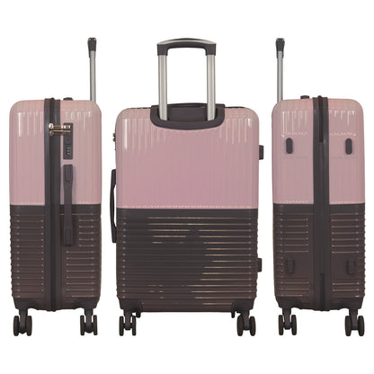 Hartschalen-Motivkofferset 3tlg - Modell Riga - Farbe pink-grau