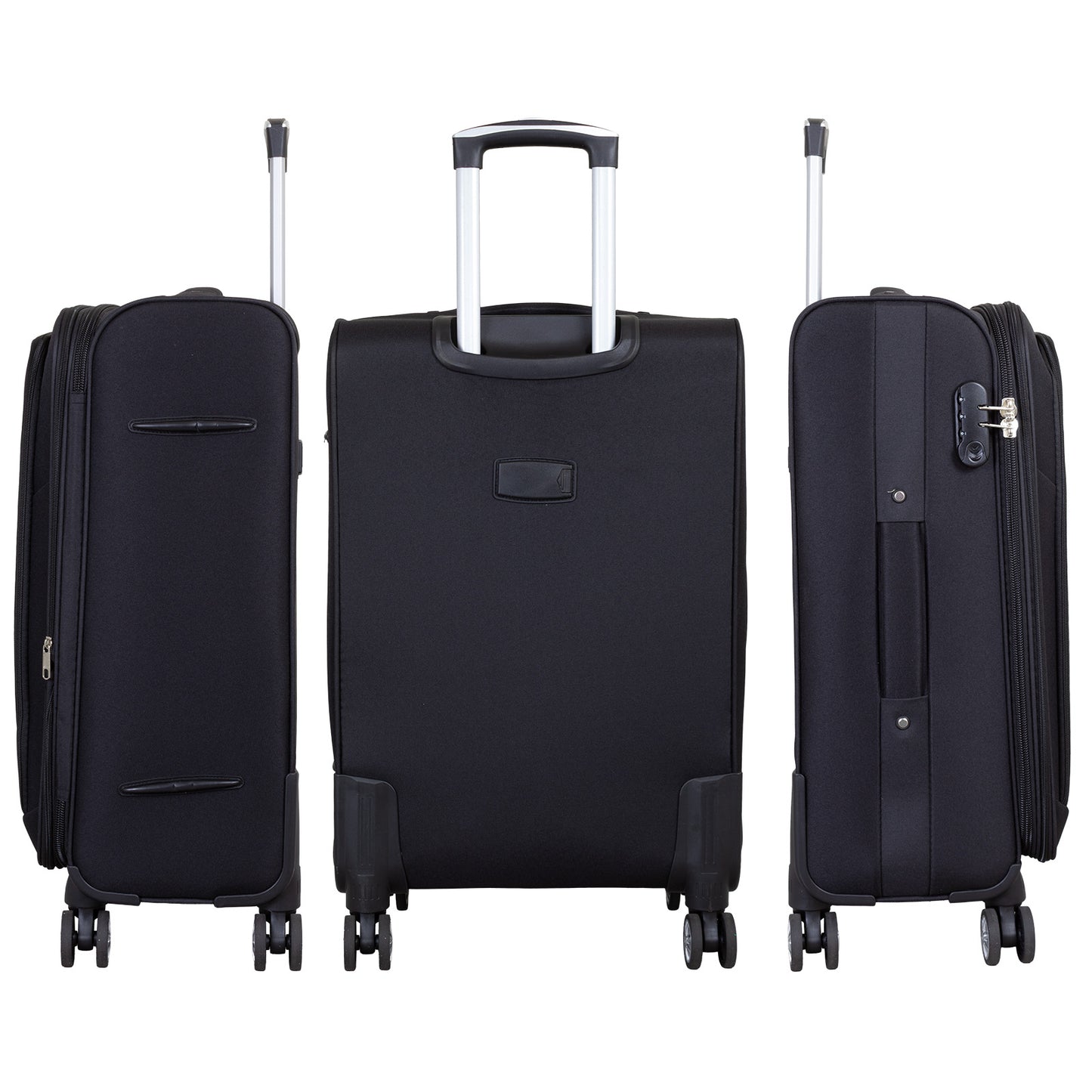 Soft Luggage Fabric Luggage Set 3pcs - Model Cremona - Color Black
