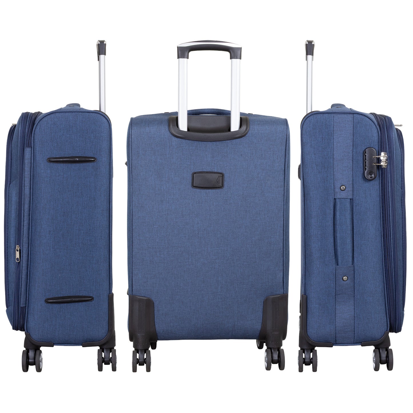 Soft Luggage Fabric Suitcase Set 3pcs - Model Cremona - Color Blue