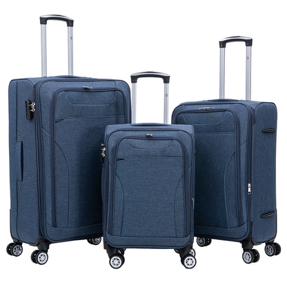 Stoff-Kofferset 3tlg Farbe blau Weichgepäck Modell Cremona