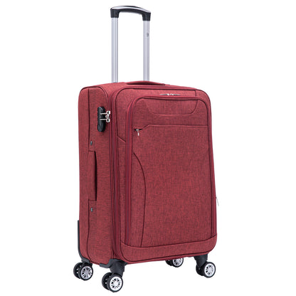 Stoff-Kofferset 3tlg Farbe rot Weichgepäck Modell Cremona