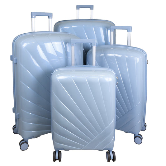 PP hard-shell suitcase set 4pcs - Model Florence - Color blue
