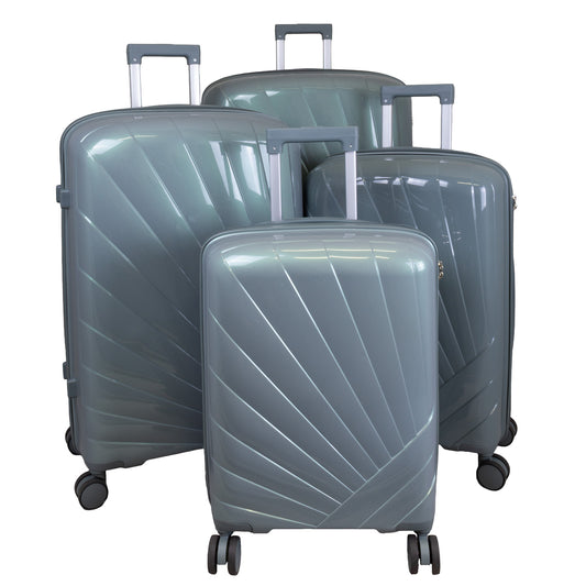 Set de valises rigides PP 4 pièces - Modèle Florence - Couleur vert