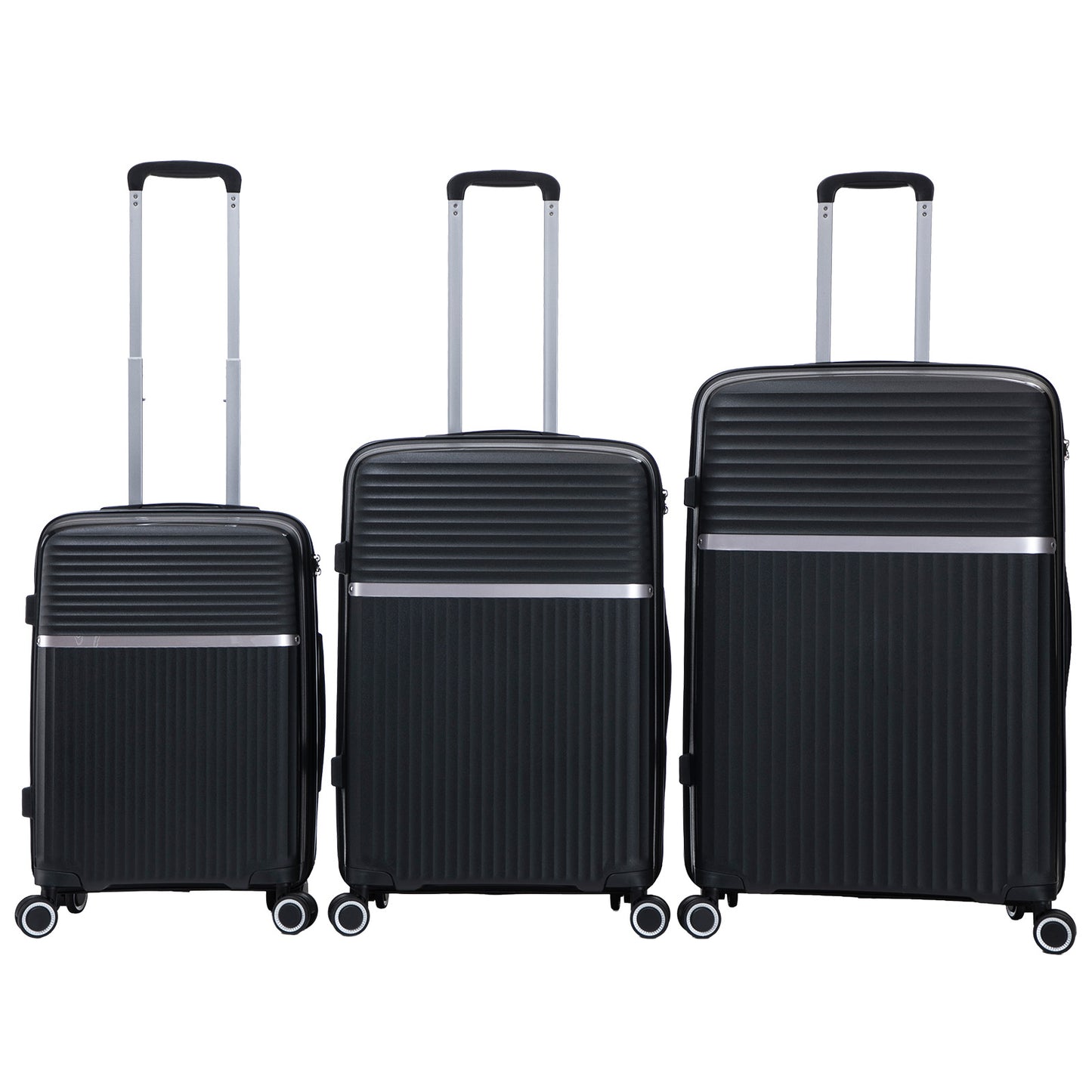 PP Hartschalen-Kofferset 3tlg - Modell Trento - Farbe schwarz