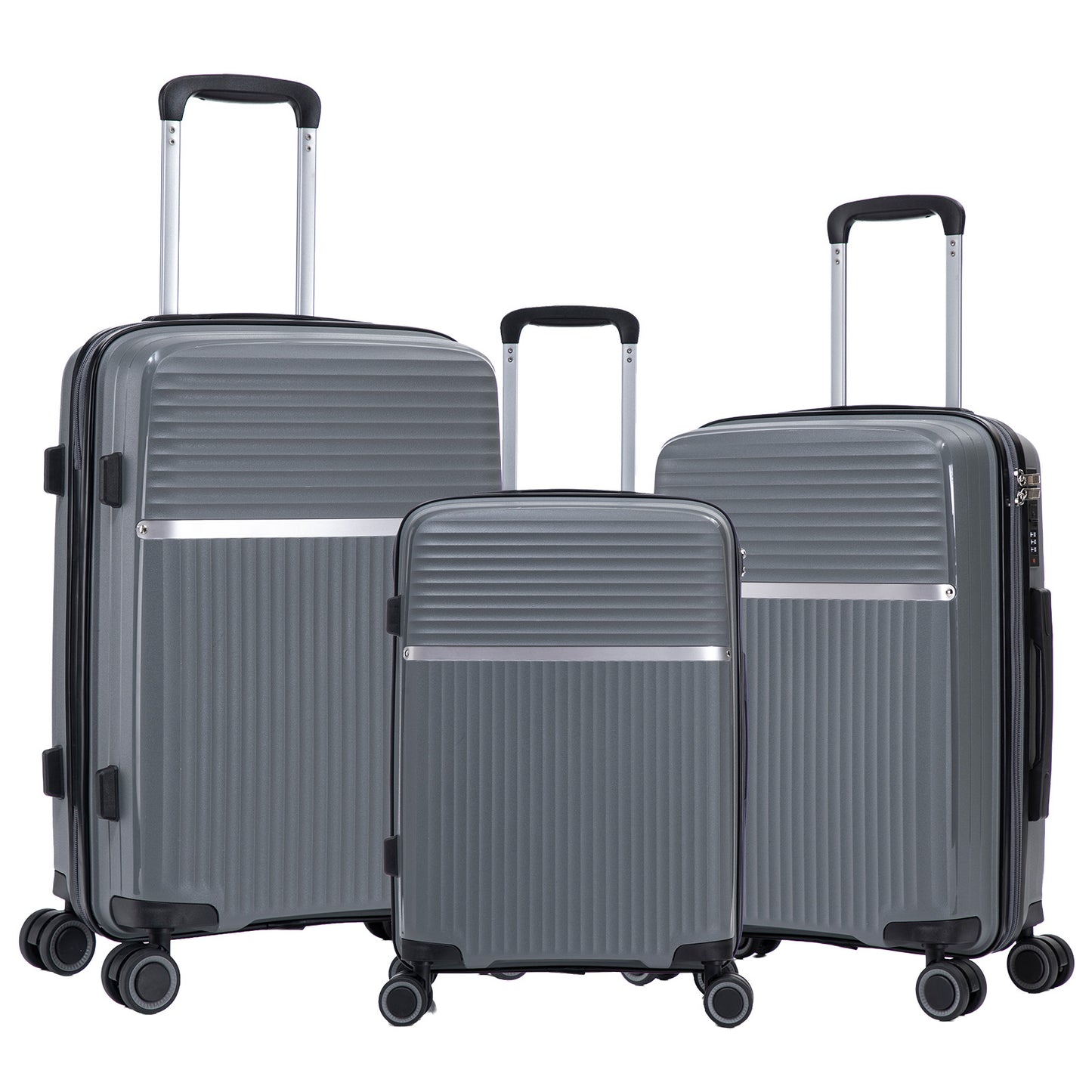 PP Hartschalen-Kofferset 3tlg - Modell Trento - Farbe silber