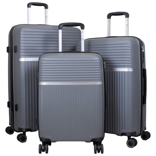 Set de maletas rígidas de PP 3 piezas - Modelo Trento - Color plata