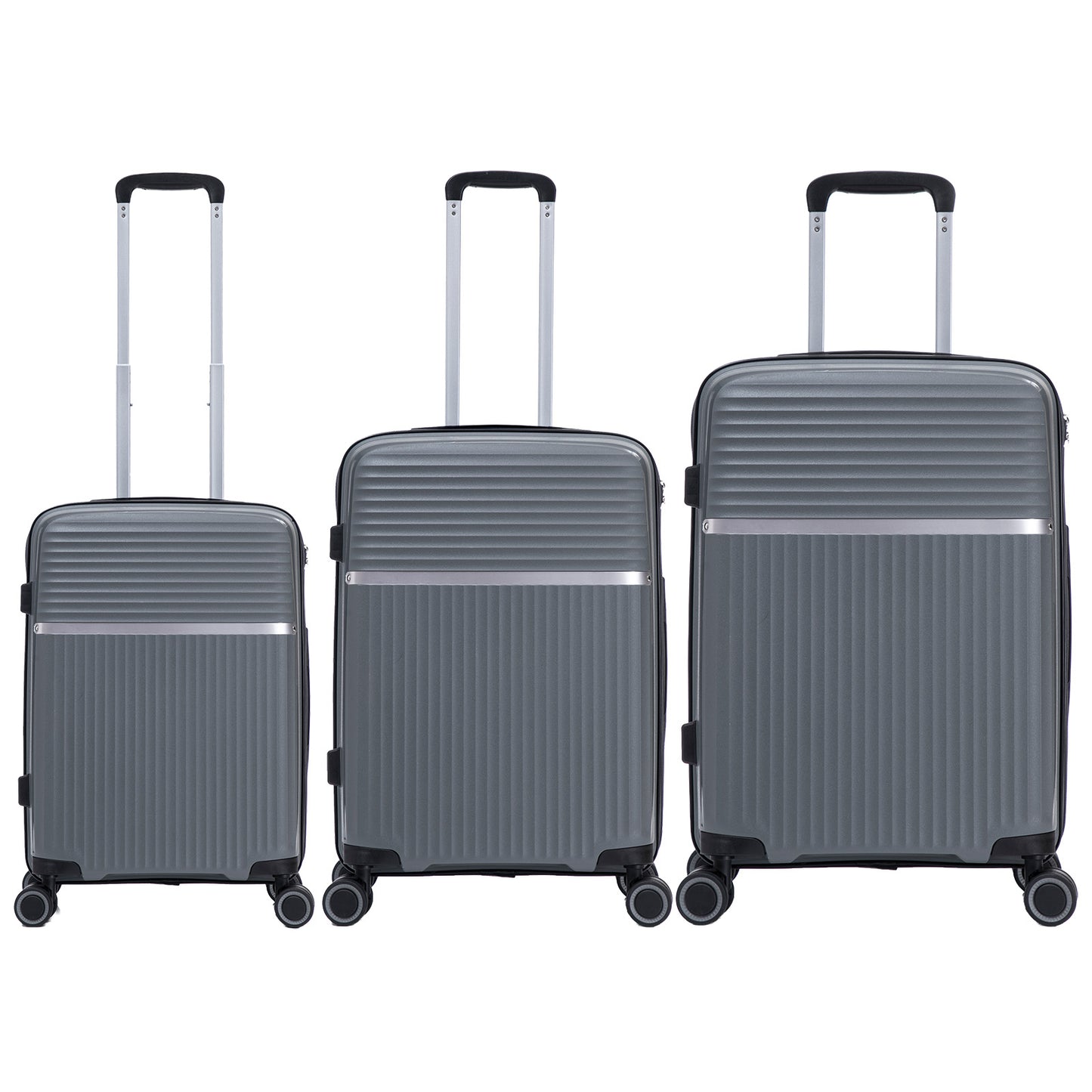 PP Hartschalen-Kofferset 3tlg - Modell Trento - Farbe silber