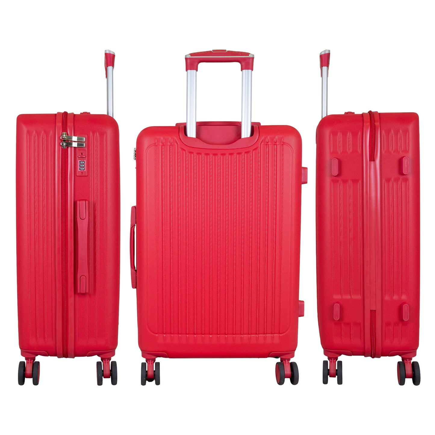 Set de maletas rígidas 3 piezas - Modelo Toledo - Color rojo