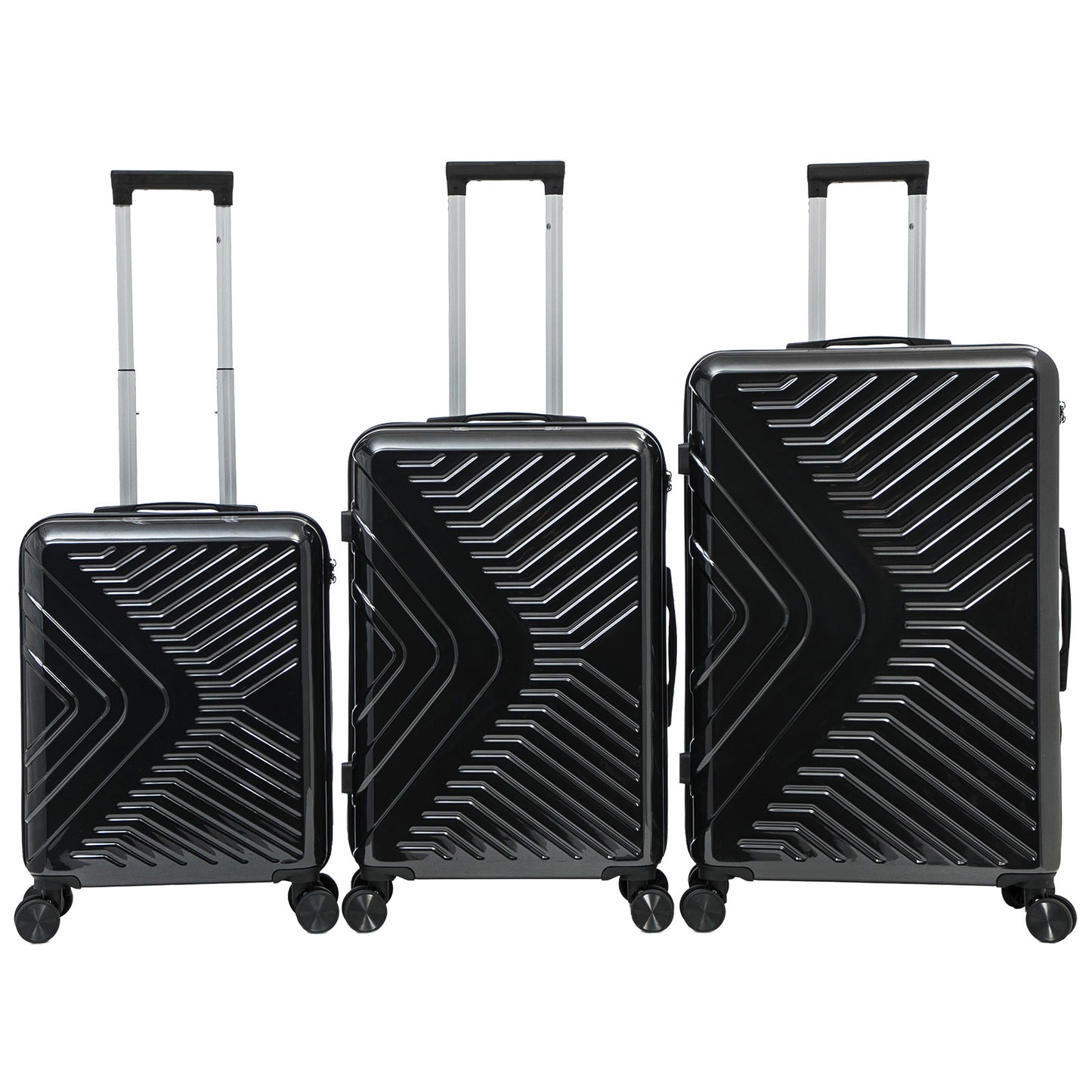 Hartschalen-Kofferset 3tlg - Modell Bergamo - Farbe schwarz