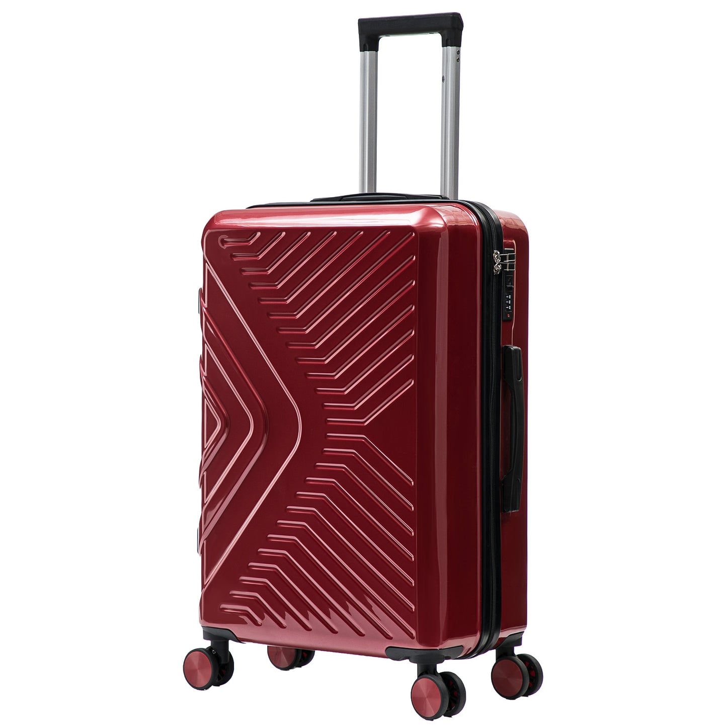 Hartschalen-Kofferset 3tlg - Modell Bergamo - Farbe rot