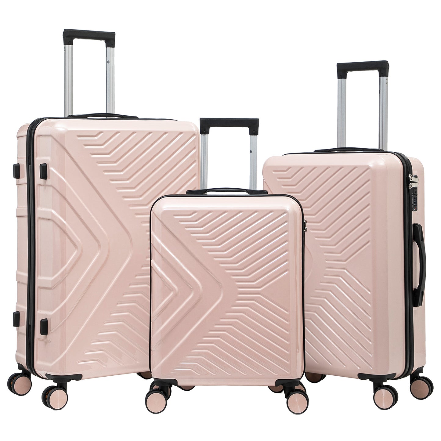 Hartschalen-Kofferset 3tlg - Modell Bergamo - Farbe roségold