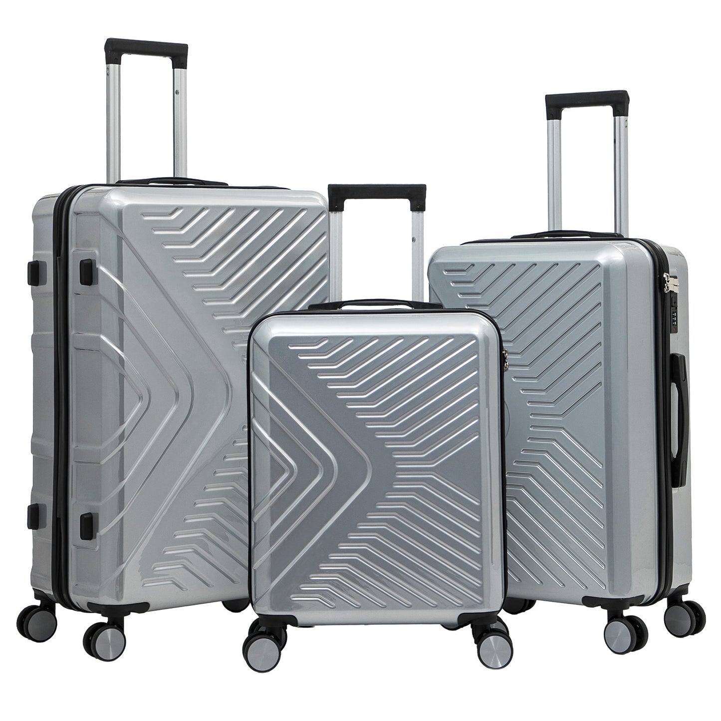 Hartschalen-Kofferset 3tlg - Modell Bergamo - Farbe silber