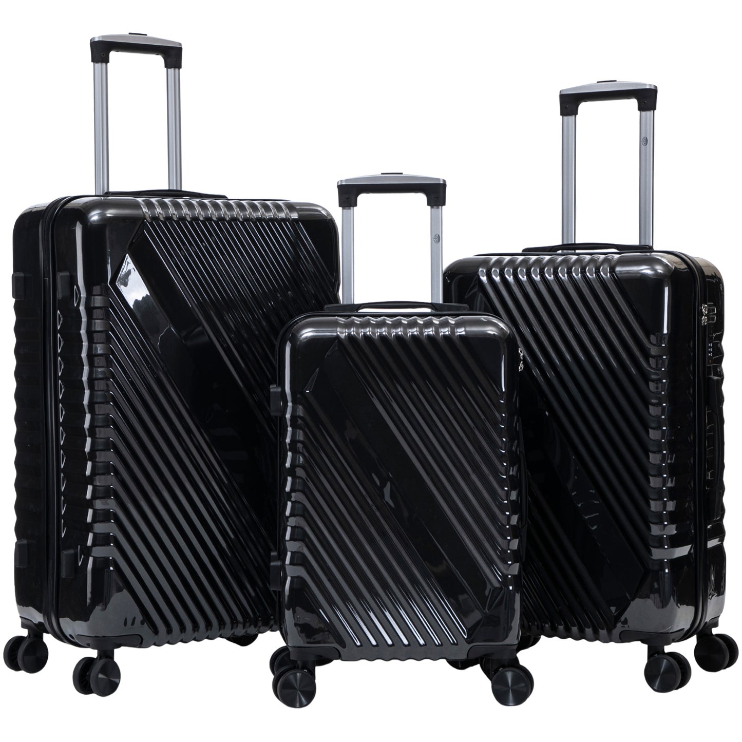 Hartschalen-Kofferset 3tlg - Modell Genua - Farbe schwarz