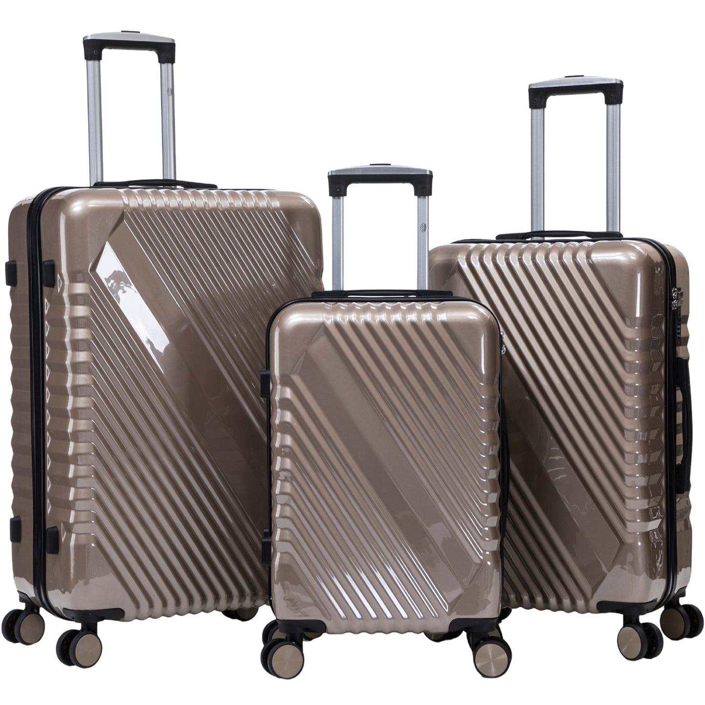 Hartschalen-Kofferset 3tlg - Modell Genua - Farbe champagner