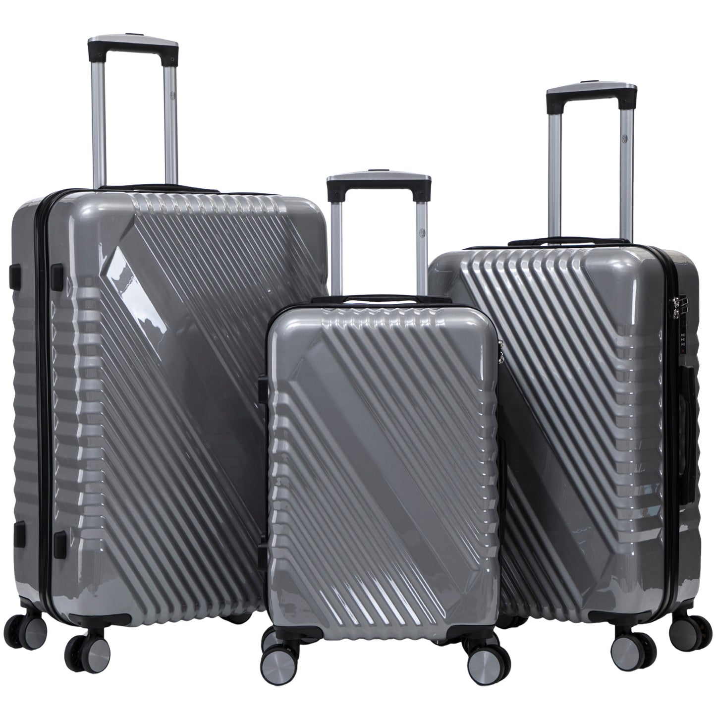 Hartschalen-Kofferset 3tlg - Modell Genua - Farbe silber