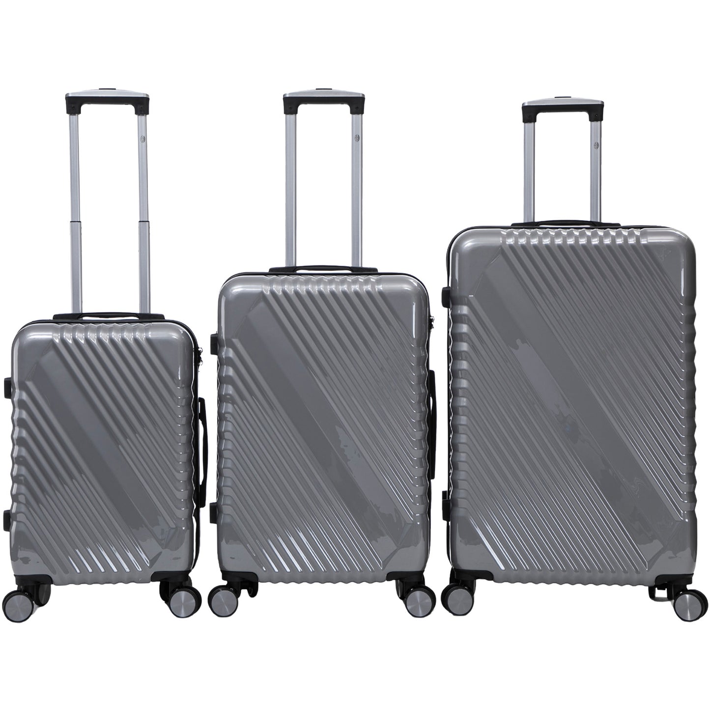 Hartschalen-Kofferset 3tlg - Modell Genua - Farbe silber