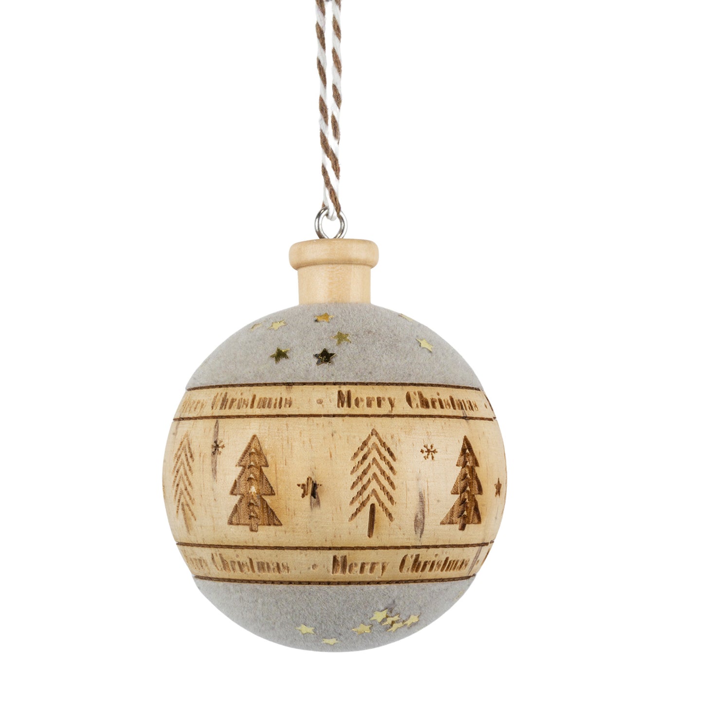 Decorazione per albero sfera 6cm, legno, 3 modelli, VE-144(12)