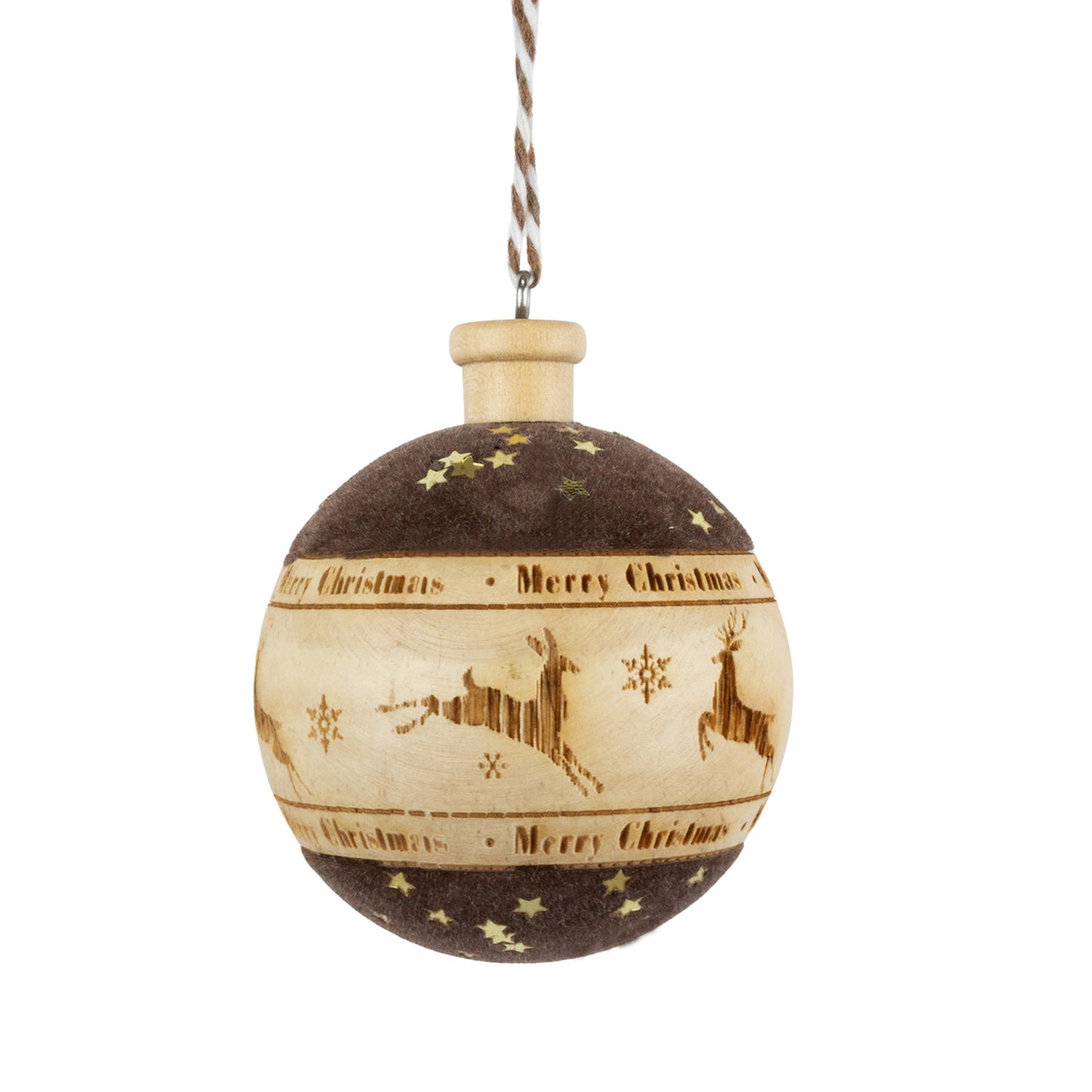 Decorazione per albero sfera 6cm, legno, 3 modelli, VE-144(12)
