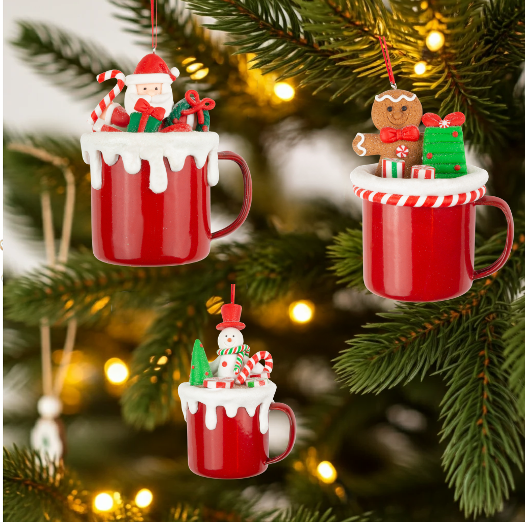 Decorazione per albero 11cm, Polyclay, 3 design VE-36(12)