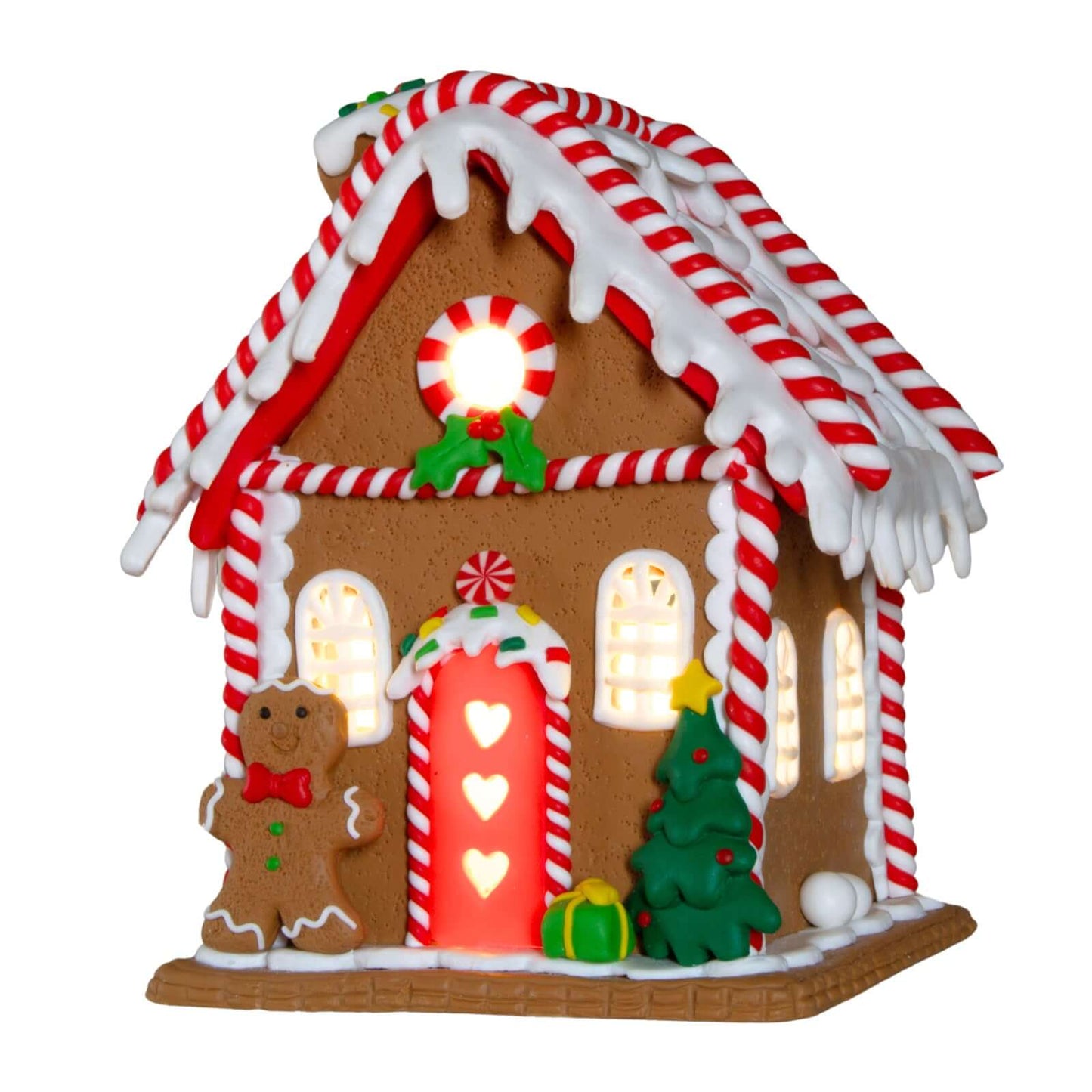 LED Lebkuchenhaus 18cm, Polyclay, VE-8(4)