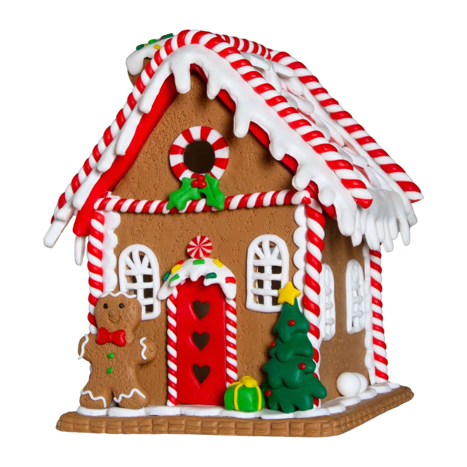 LED Lebkuchenhaus 18cm, Polyclay, VE-8(4)