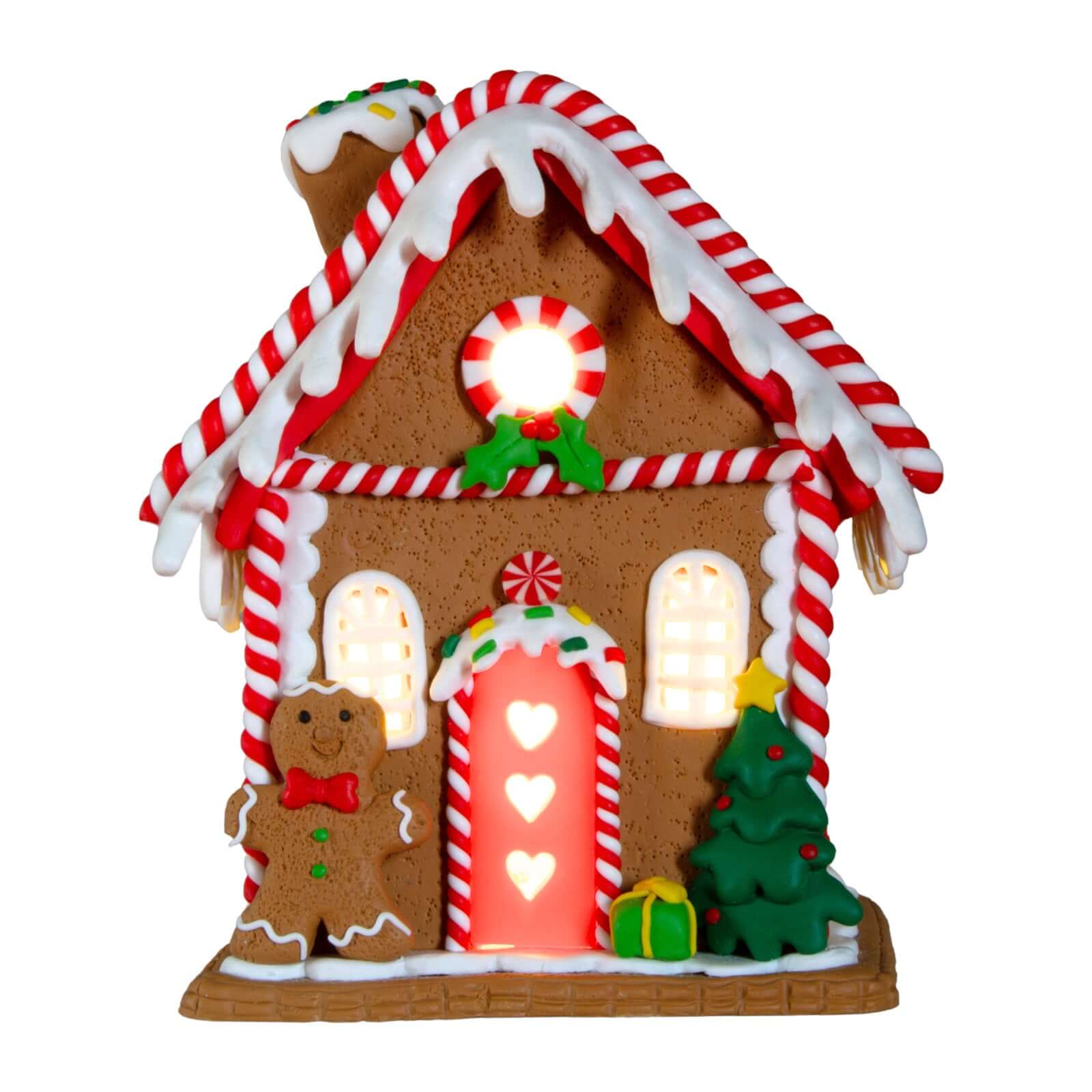 LED Lebkuchenhaus 18cm, Polyclay, VE-8(4)