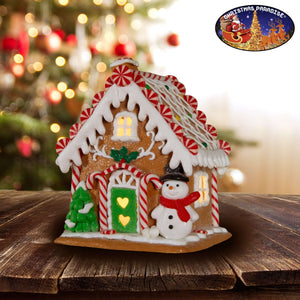 LED Lebkuchenhaus 14cm, Polyclay, VE-16(4)