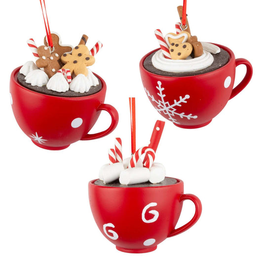 Baumschmuck 8cm, 3 Designs, Polyclay, VE-96(6)