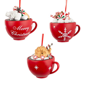 Baumschmuck 10cm, 3 Designs, Polyclay, VE-48(6)
