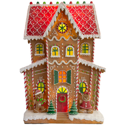 Casa de pan de jengibre LED 76cm, poliresina, VE-1