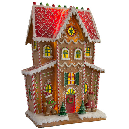 Casa de pan de jengibre LED 76cm, poliresina, VE-1