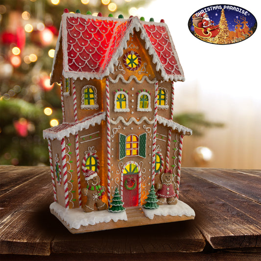 LED Lebkuchenhaus 76cm, polyresiinia, VE-1