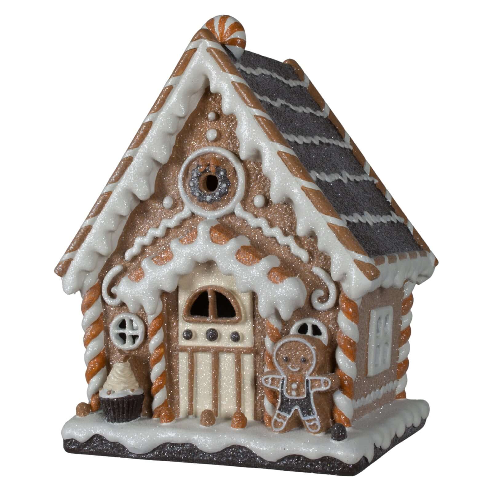 LED Lebkuchenhaus 25cm, Polyresin, VE-6(1)