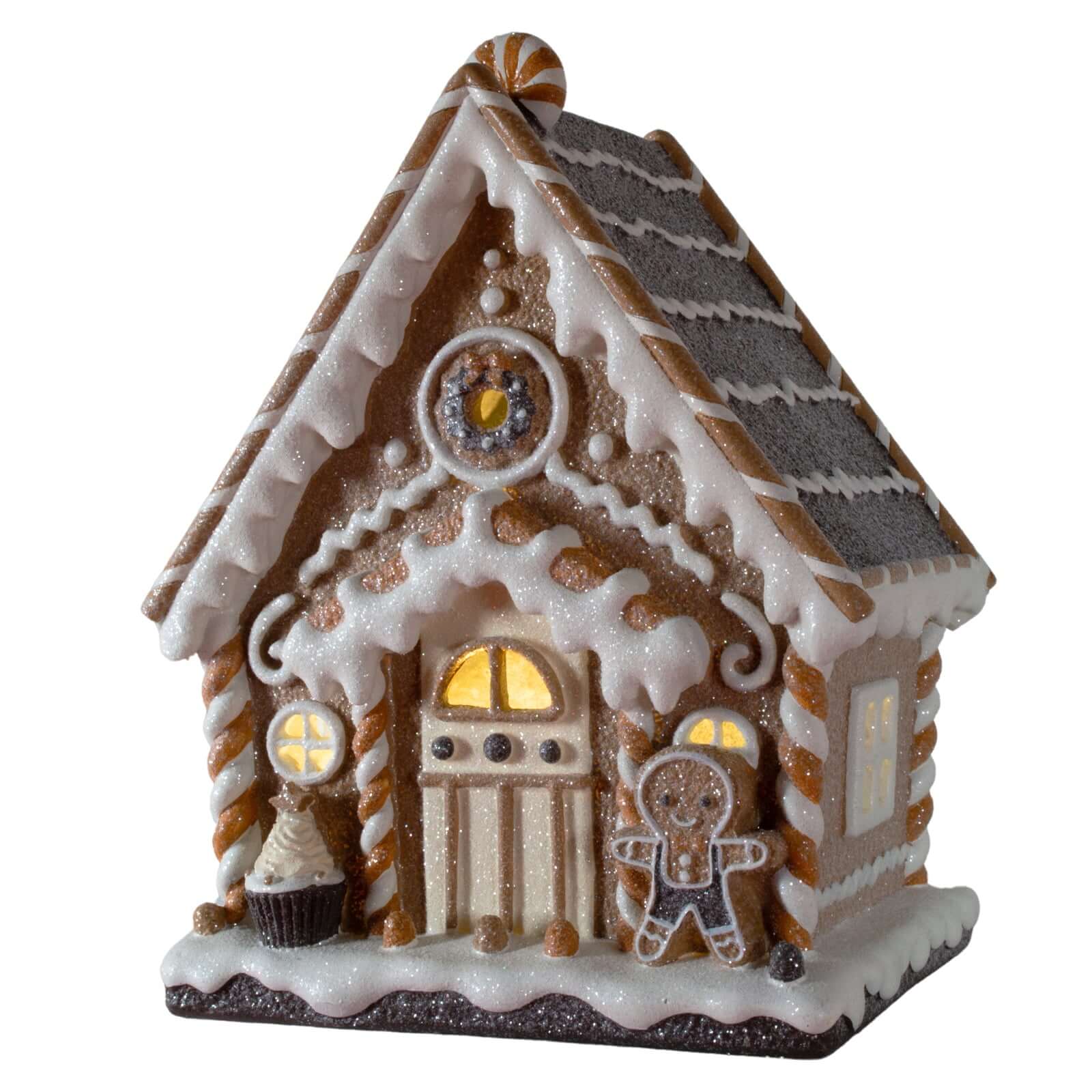 LED Lebkuchenhaus 25cm, Polyresin, VE-6(1)