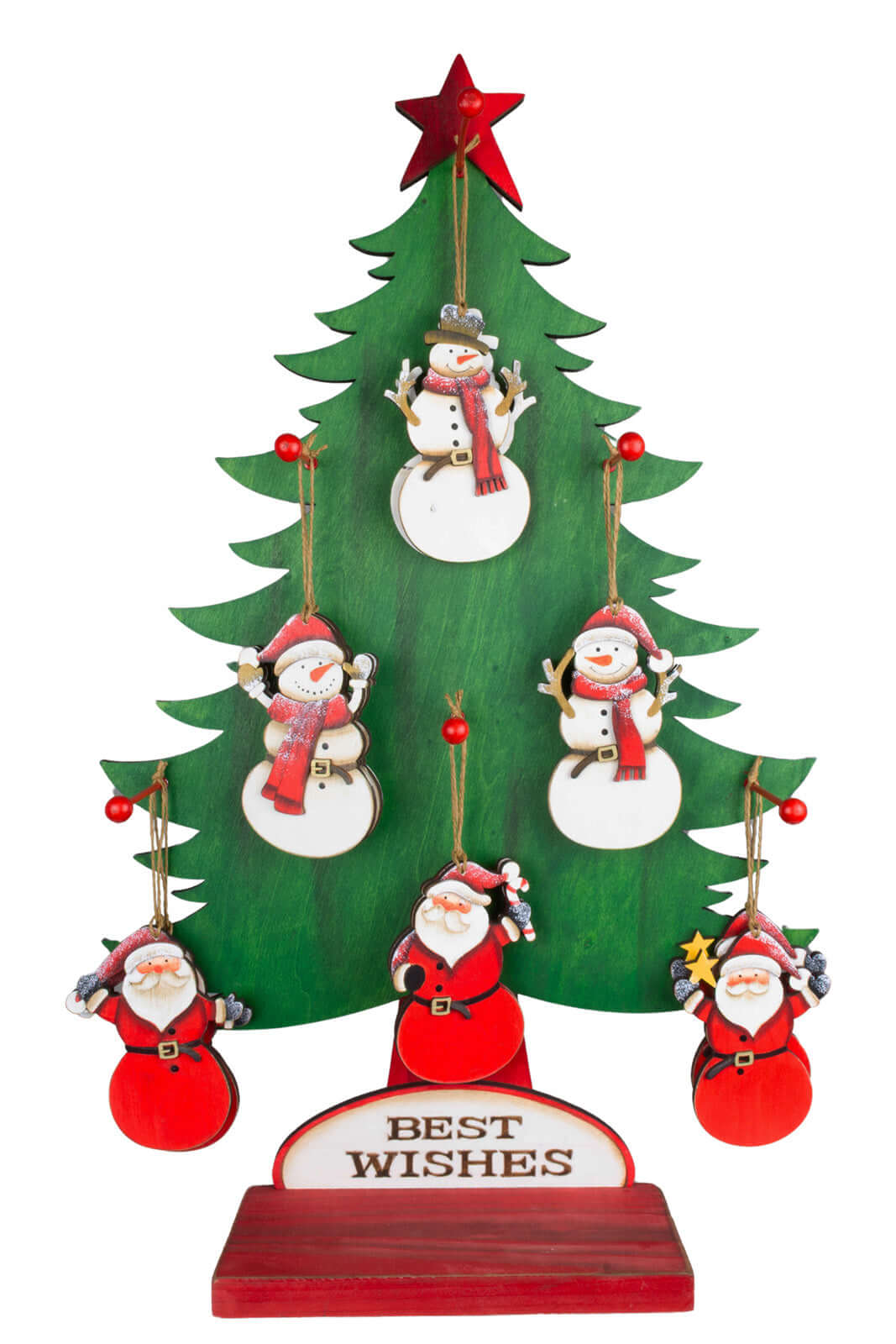 Baumschmuck mit Display 48tlg, Holz, VE-192(48)