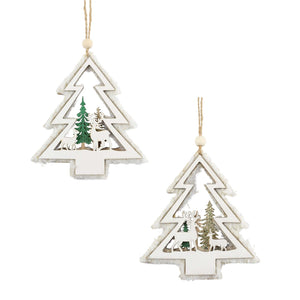 Baumschmuck 13cm, Holz, 2 Designs, VE-288(24)