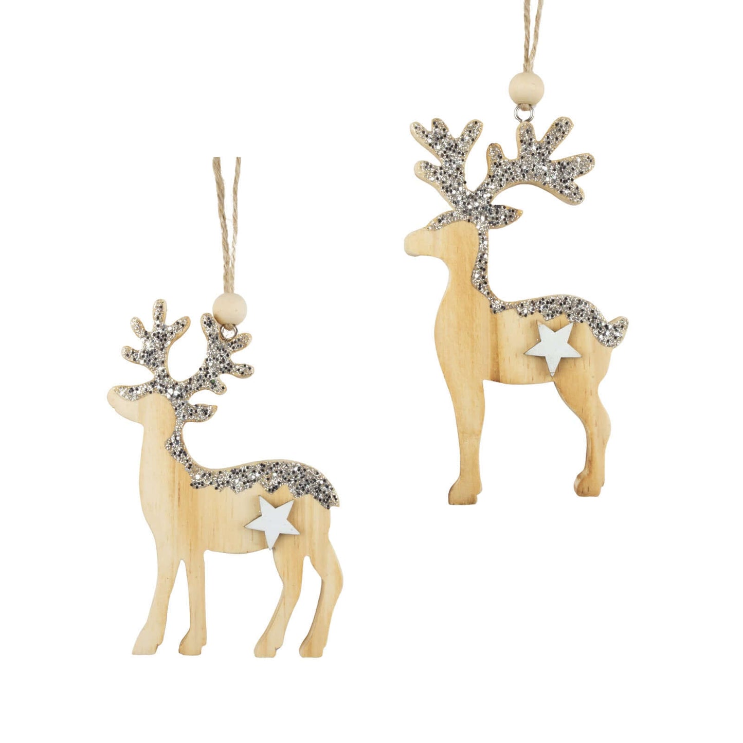 Baumschmuck 12cm, Holz, 2 Designs, VE-192(24)