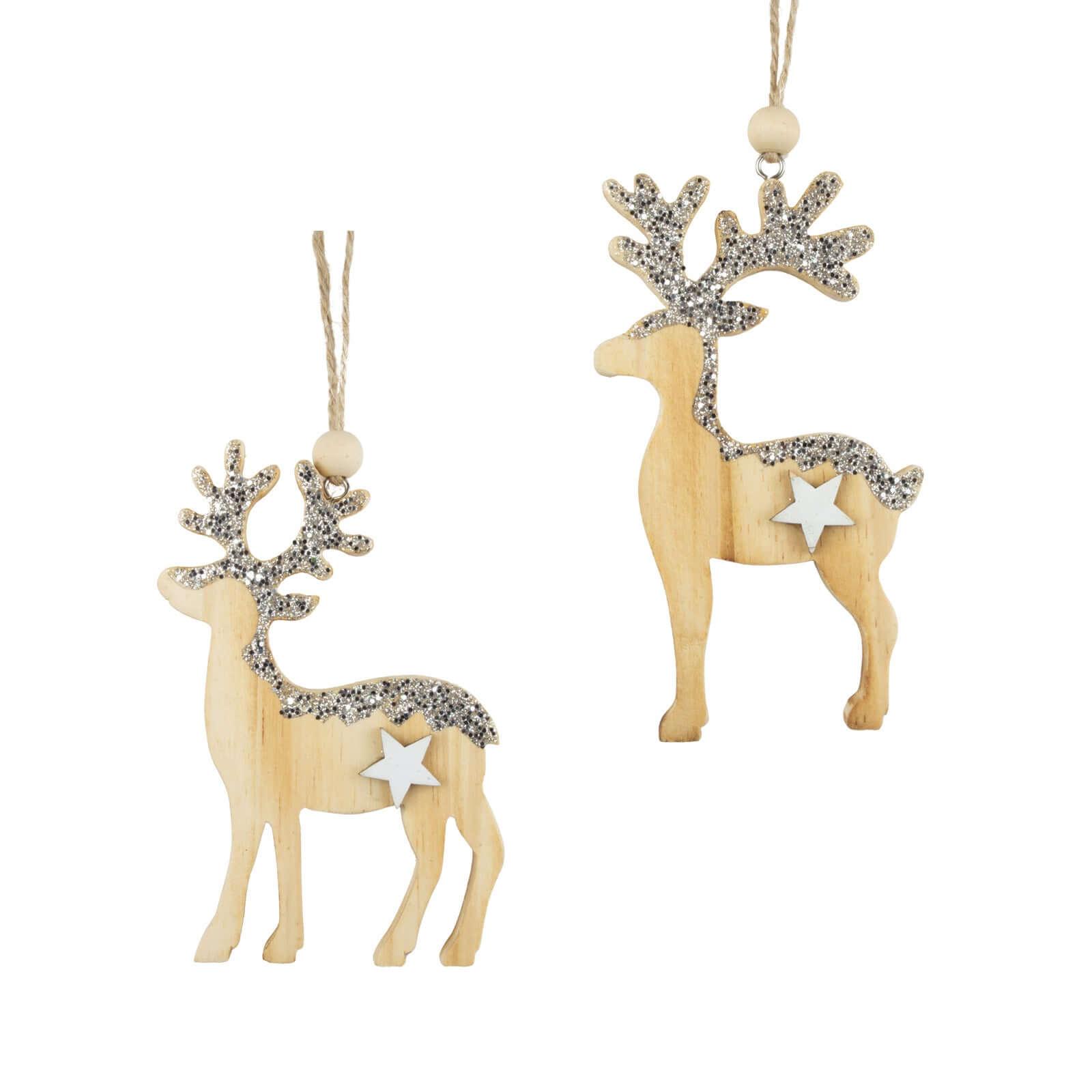 Baumschmuck 12cm, Holz, 2 Designs, VE-192(24)