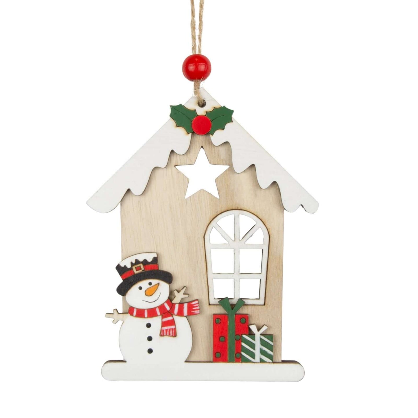 Baumschmuck 12cm, Holz, 2 Designs, VE-288(24)