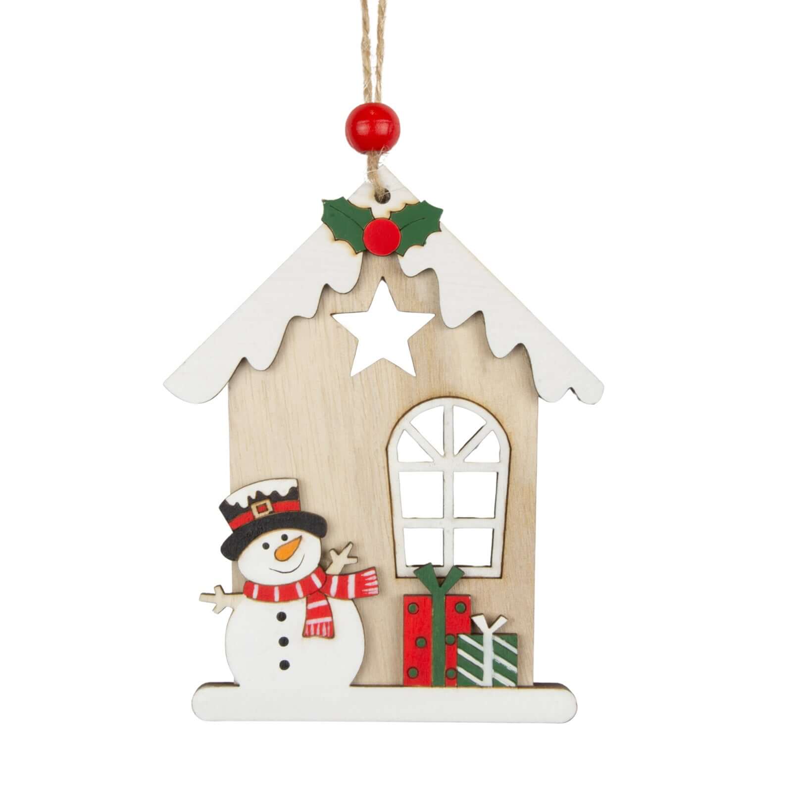 Baumschmuck 12cm, Holz, 2 Designs, VE-288(24)