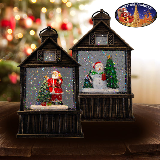 LED Schneelaterne 17cm, 2 Designs, VE-16(1)