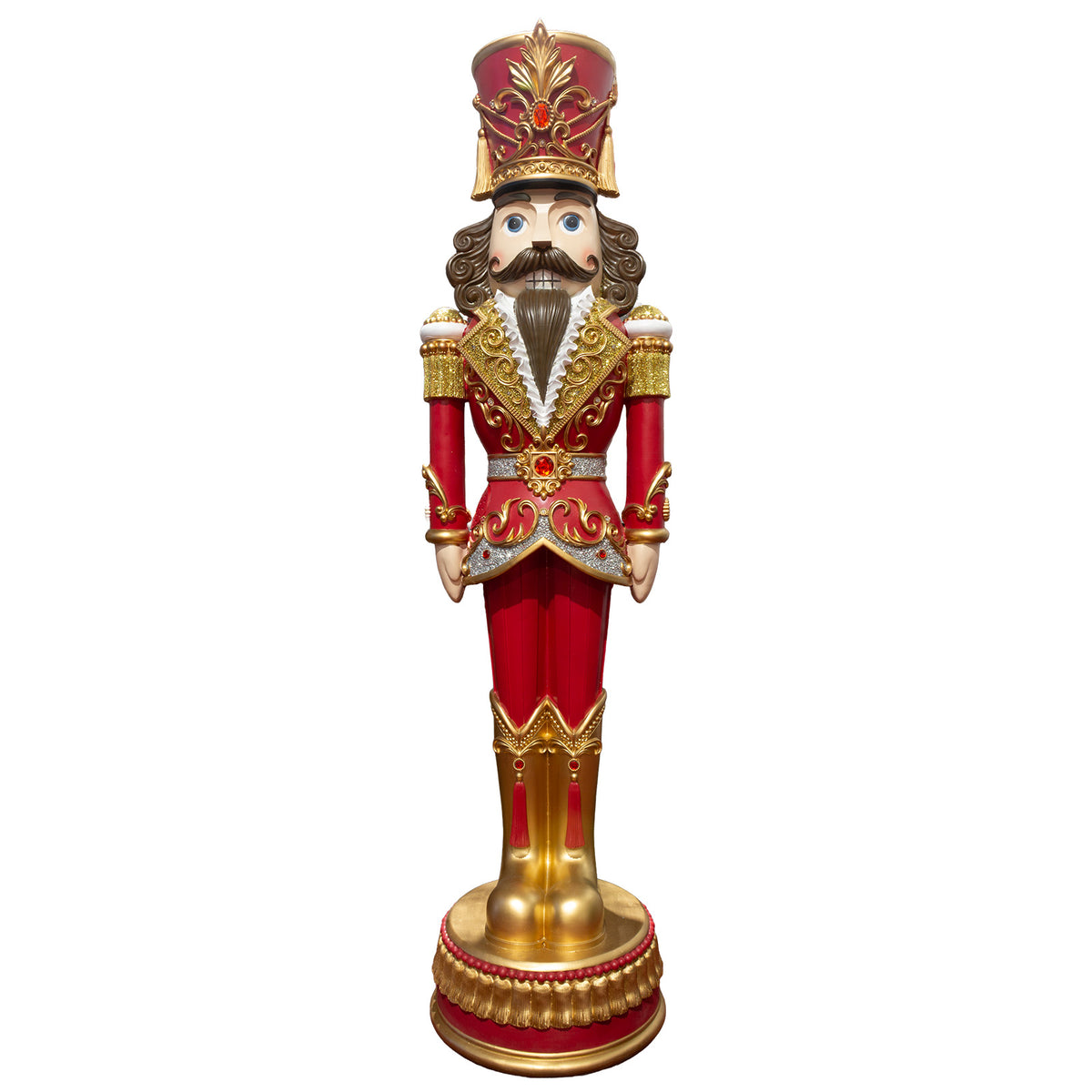 Figurine déco XXL Casse-noisette avec lumière LED+musique, taille env. 180cm, polyrésine, VE-1