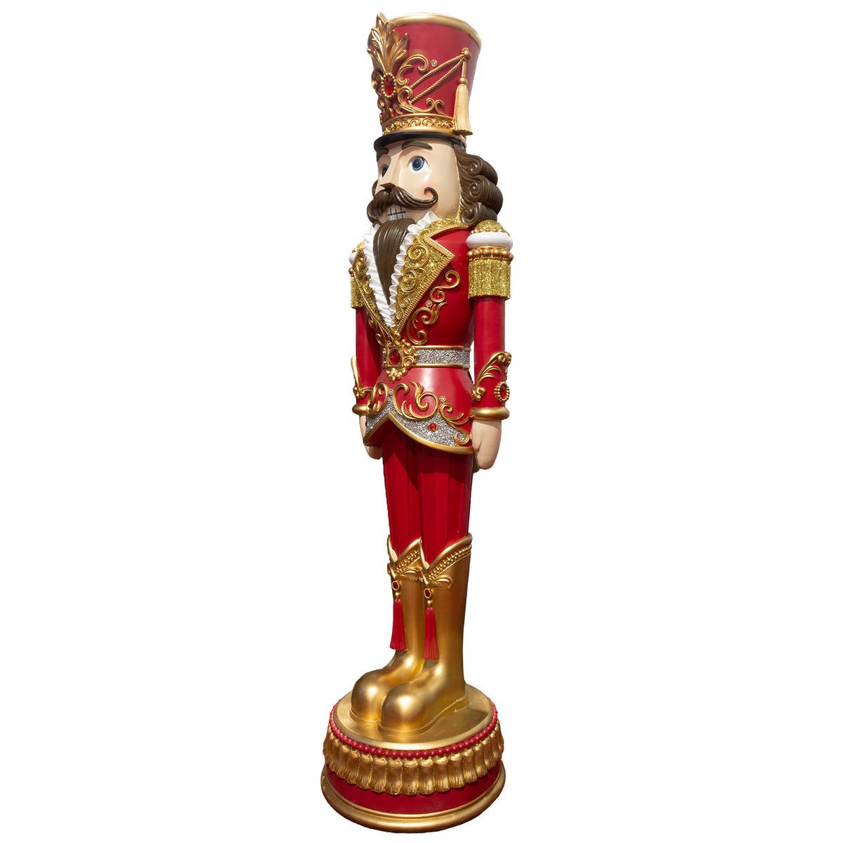 Figurine déco XXL Casse-noisette avec lumière LED+musique, taille env. 180cm, polyrésine, VE-1